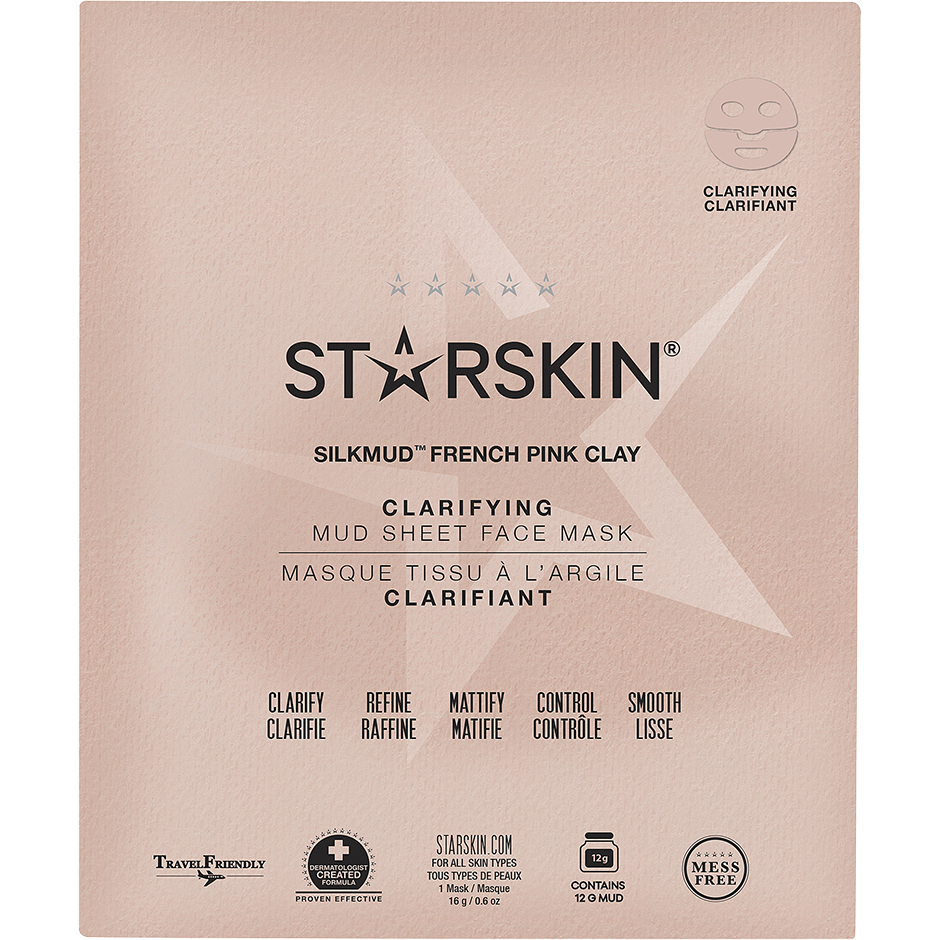 Bilde av Starskin Silkmud Pink Clay Pink French Clay Purifying Mud Sheet Mask - 16 G