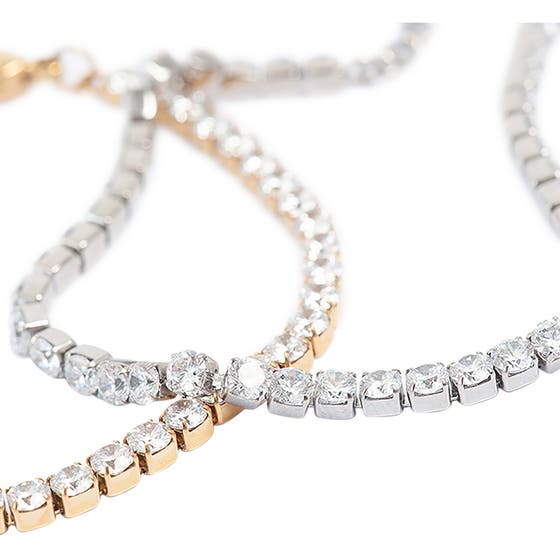 Steel Tennis Bracelet Steel Gold
