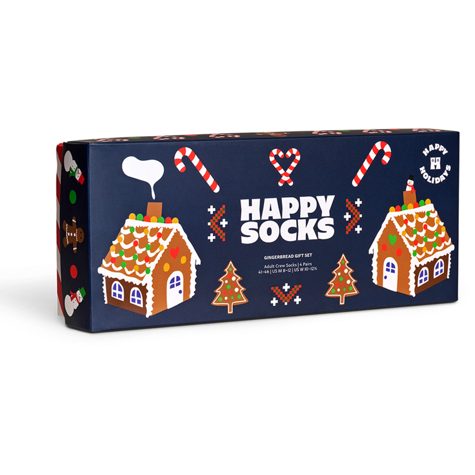 Bilde av Happy Socks 4-pack Gingerbread Socks Gift Set 41-46