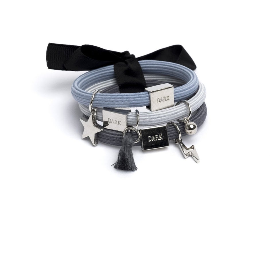 Bilde av Dark Hair Ties 3 Pk Charm Combo Blue