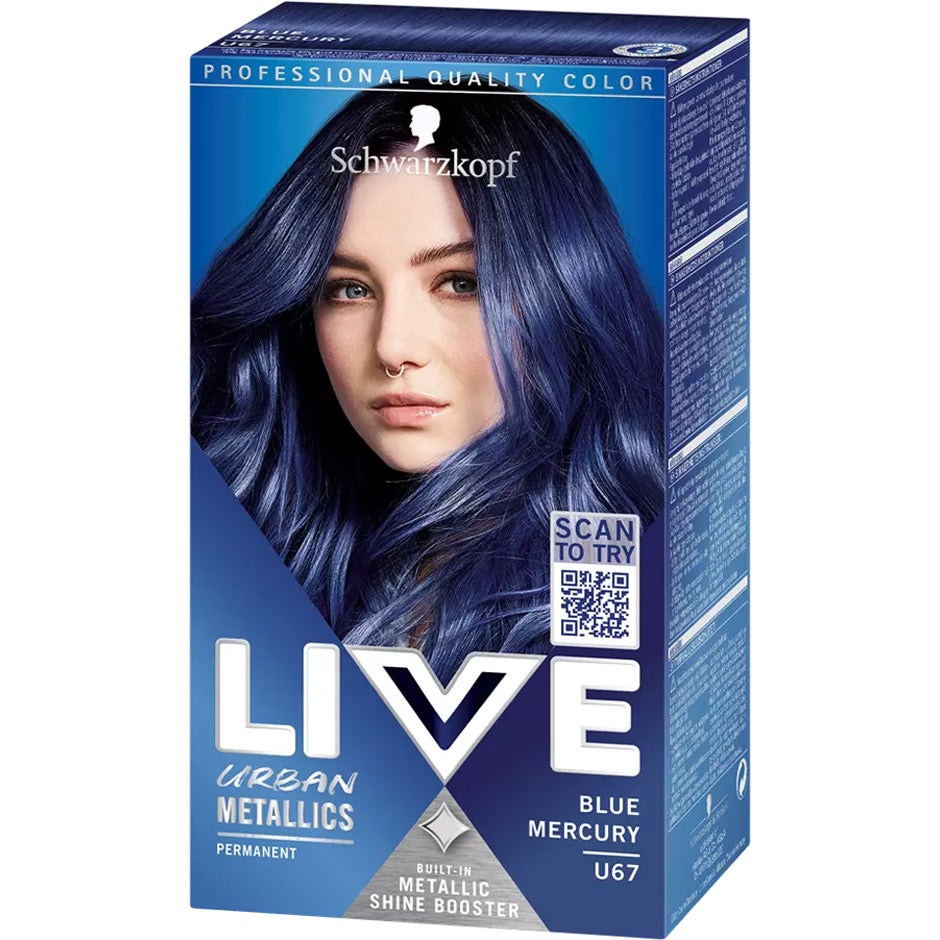 Bilde av Schwarzkopf Live Intense Colour Urban Metallics U67 Blue Mercury - 142 Ml