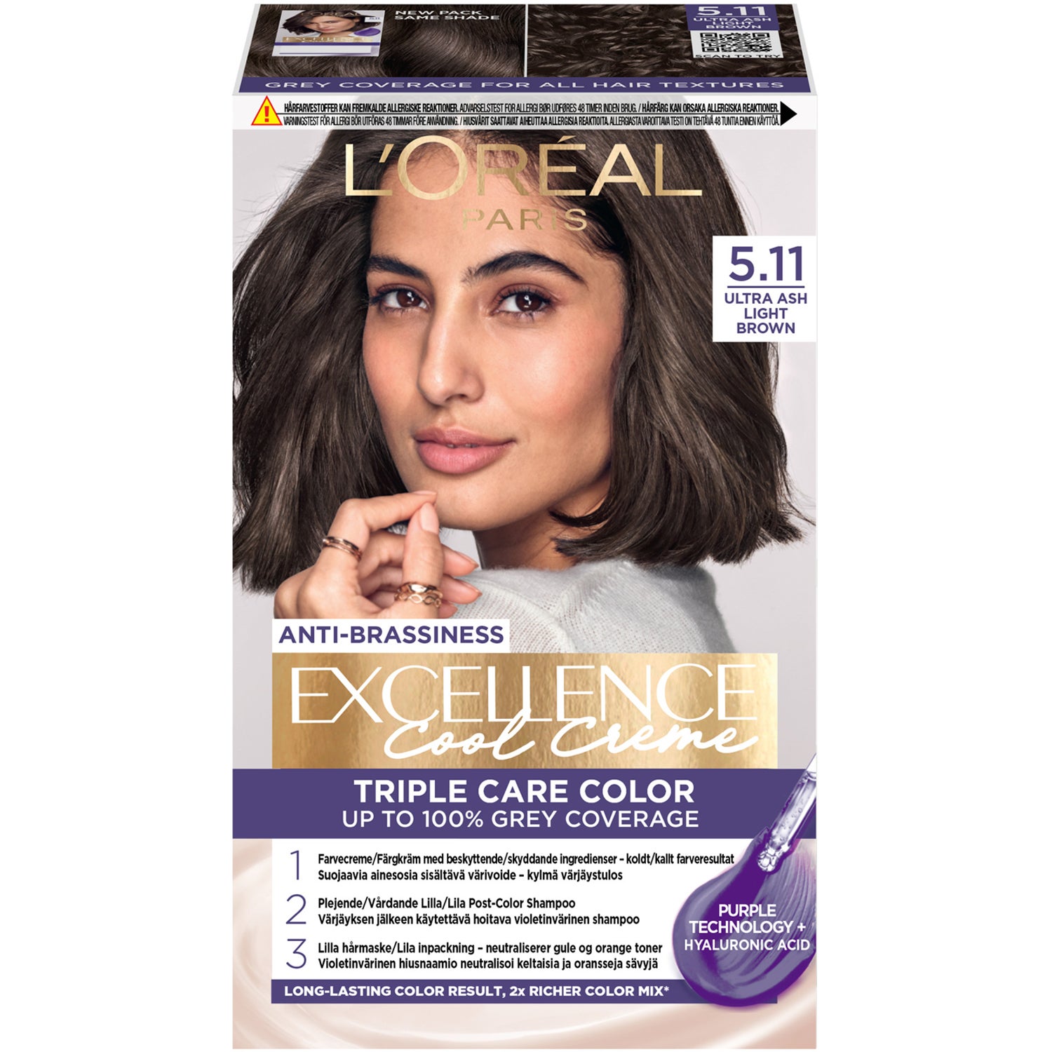 L'Oréal Paris Excellence Cool Creme 5.11 Ultra Ash Light Brown