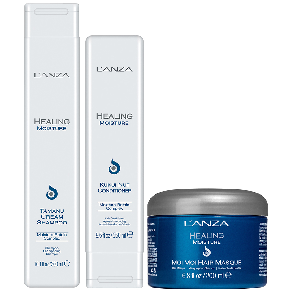 Bilde av L'anza Healing Moisture Trio Shampoo 300ml, Conditioner 250ml, Hair Masque 200ml