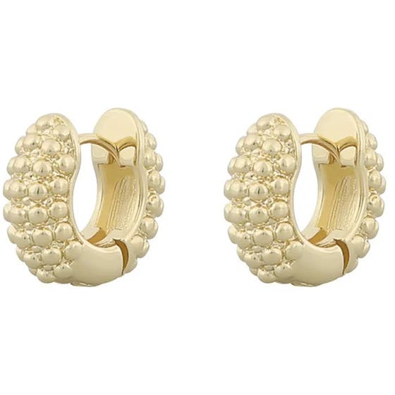 View big ring ear plain gold